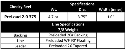 Cheeky PreLoad 2.0 375 Fly Reel, Moonstone