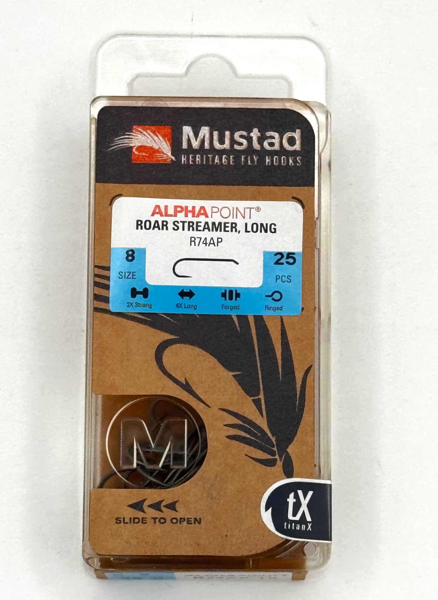 Mustad Streamer Hook 9672 2XH 4XL Forged Down Eye TitanX 25 Pack