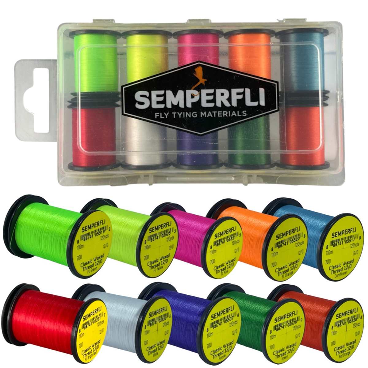 SEMPERFLI CLASSIC WAXED THREAD 12/0 110M ATTRACTOR COLORS COLLECTION